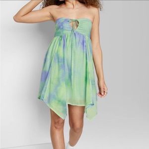 Wild Fable Women's High-Low Tie Dye Babydoll Dress